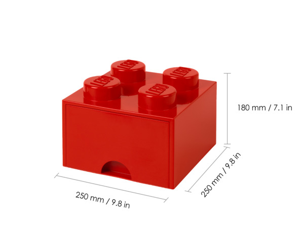 Room Copenhagen LEGO Brick Drawer 4 red - RC40051730