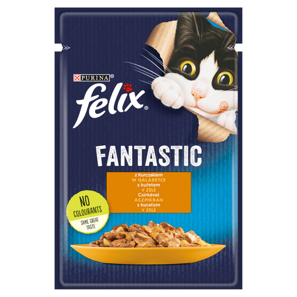 Felix Fantastic Chicken in Jelly, Wet food for cats, Adult, 85g