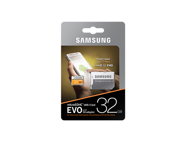 Samsung EVO 32 Gt MicroSDHC -muistikortti + SD-adapteri