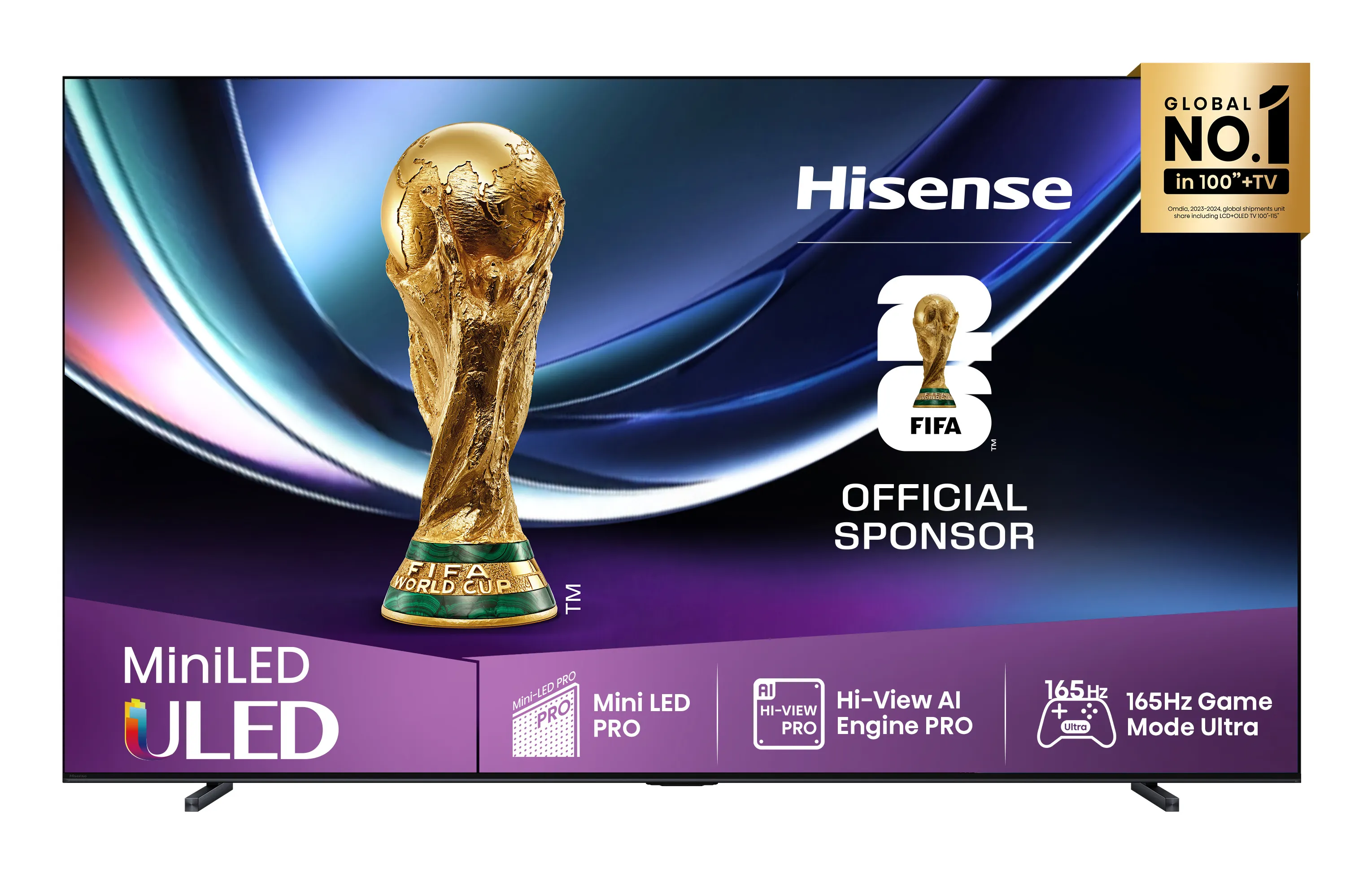 Hisense 100U7Q PRO 100" 4K Mini LED VIDAA TV, 165 Hz, Dolby Vision IQ, HDR10+
