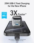 Anker 511 Nano Pro 20W -laturi, Musta, 2x1.8m USB-C