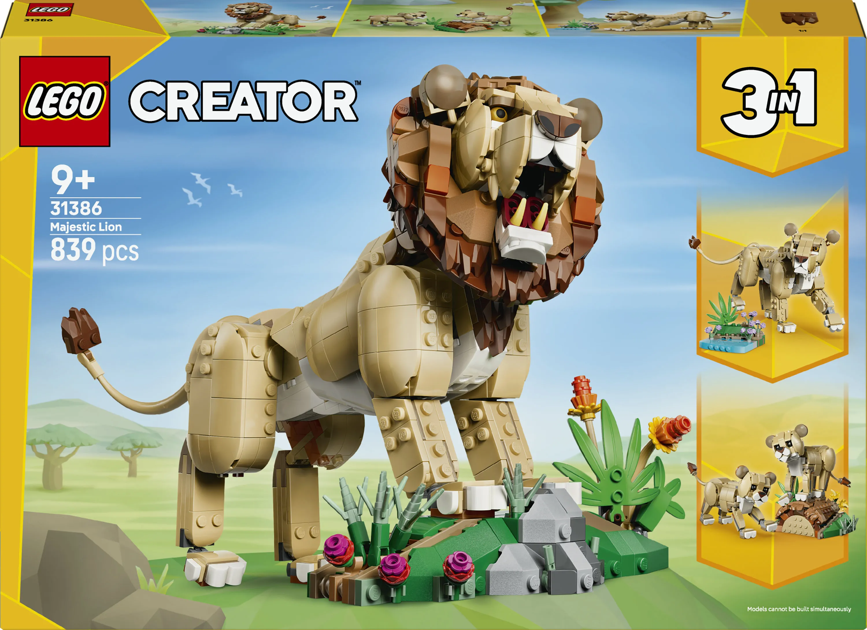 LEGO Creator 3-in-1 Wild Animals: Majestic Lion 31386
