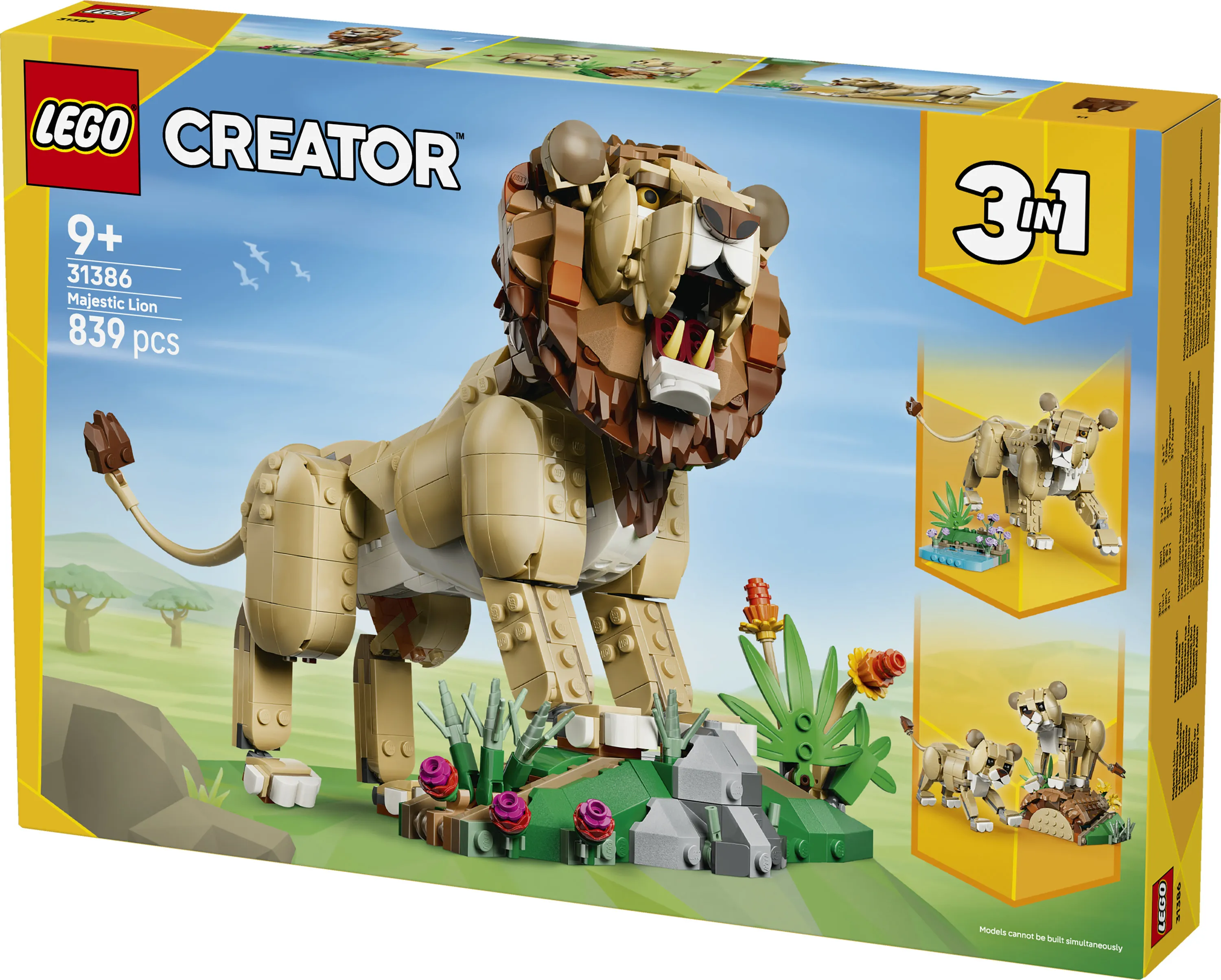 LEGO Creator 3-in-1 Wild Animals: Majestic Lion 31386