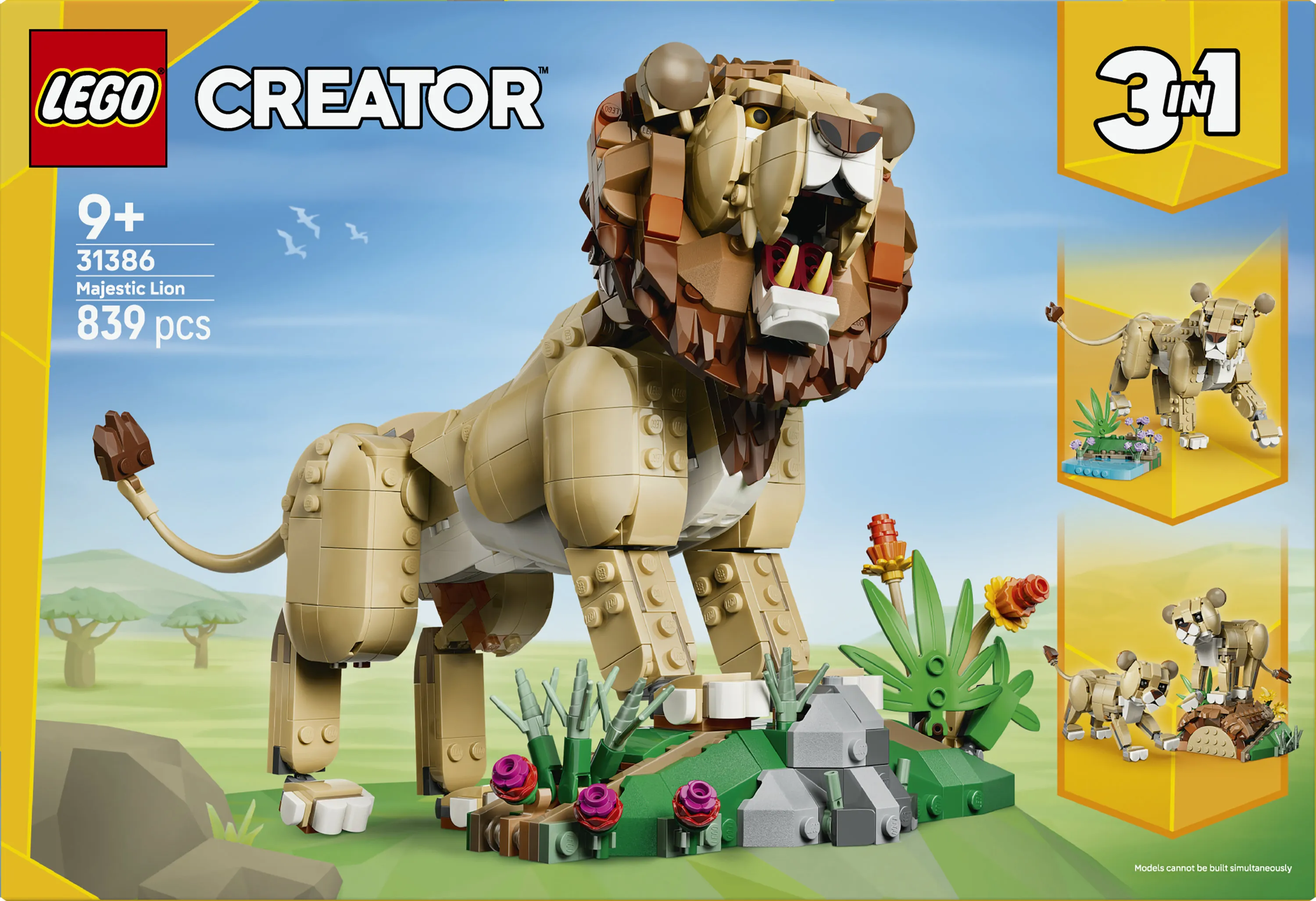 LEGO Creator 3-in-1 Wild Animals: Majestic Lion 31386