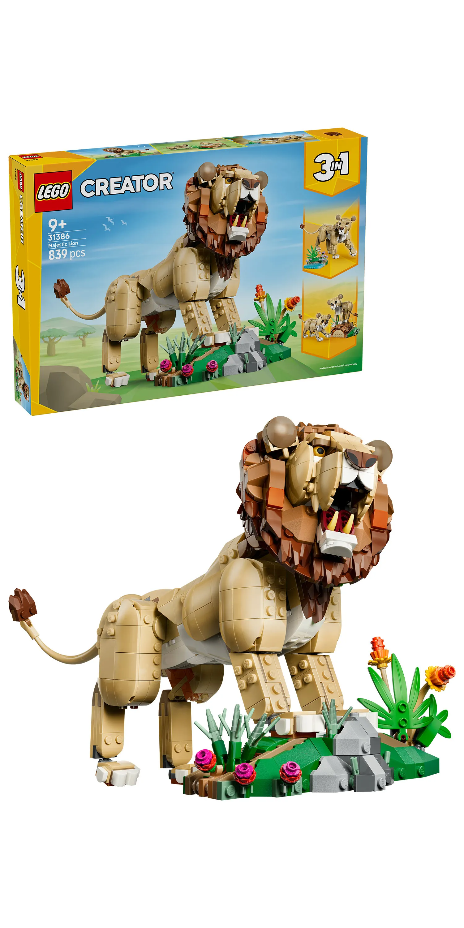 LEGO Creator 3-in-1 Wild Animals: Majestic Lion 31386