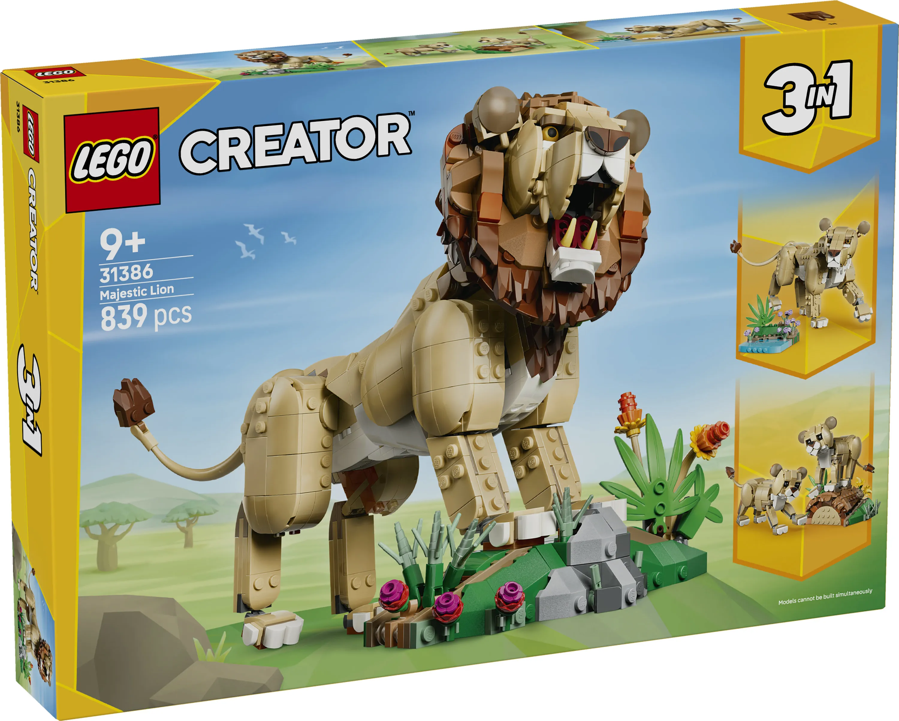 LEGO Creator 3-in-1 Wild Animals: Majestic Lion 31386