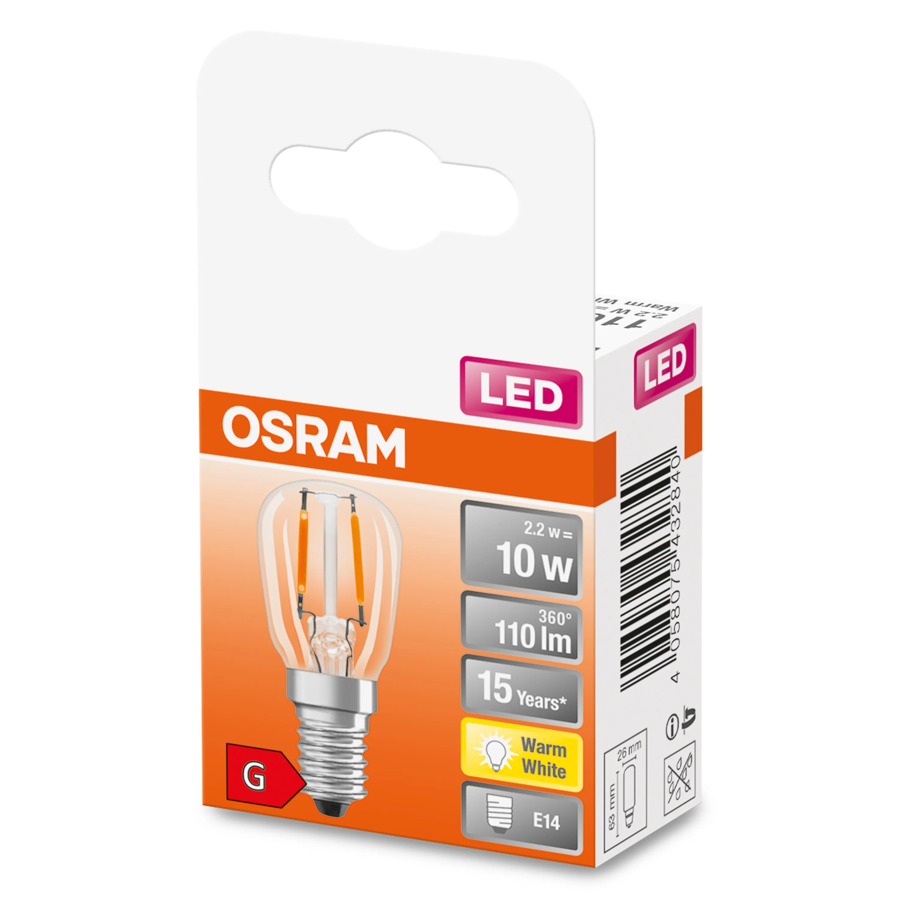 OSRAM LED Special T26 Filament 2.2 W 110 lm E14 Clear 2700 K