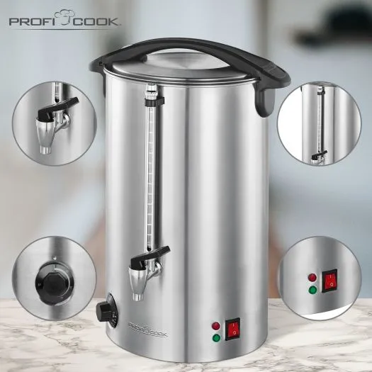 PROFICOOK 501111 Kuumavesiautomaatti 16 L 1500 W Ruostumaton ter&auml;s/musta