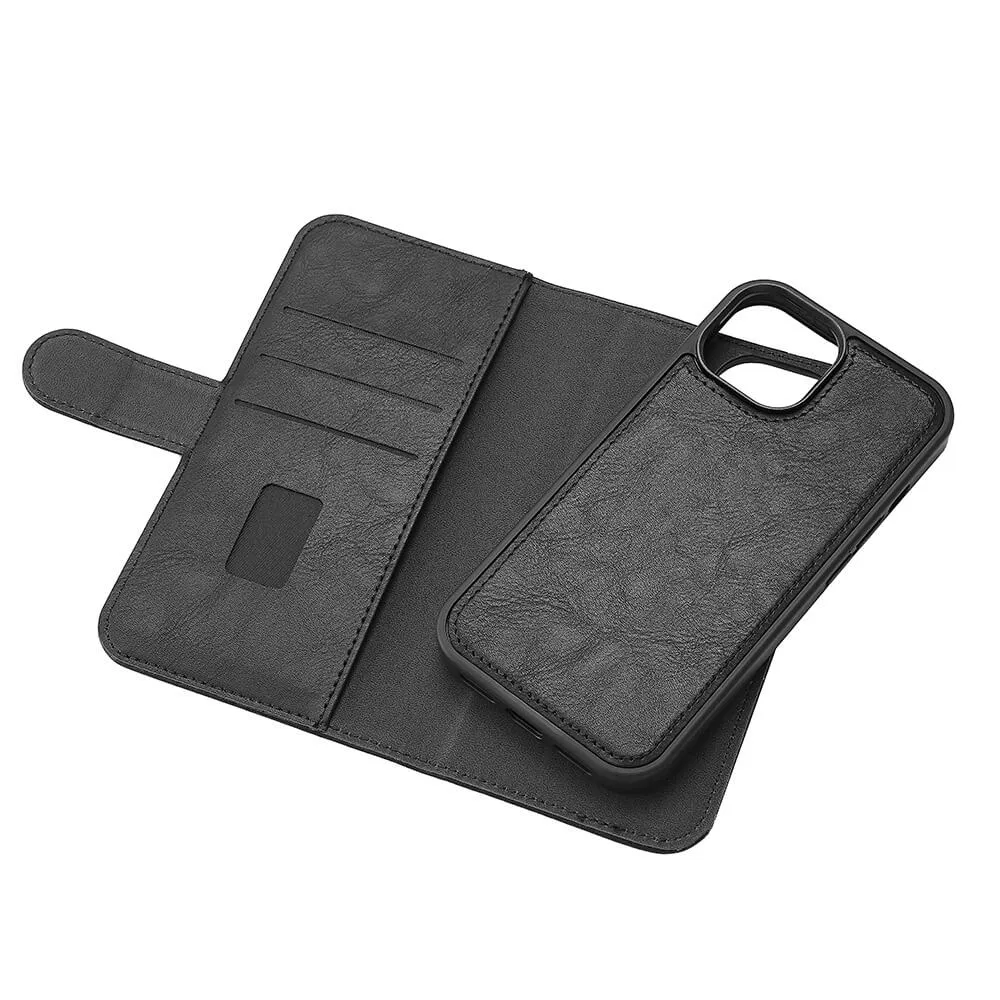 GEAR Wallet MagSeries, iPhone 15 - 2-in-1 Wallet Case, Black