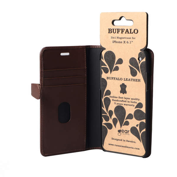 GEAR Buffalo, iPhone Xr - pl&aring;nboksfodral, Brun
