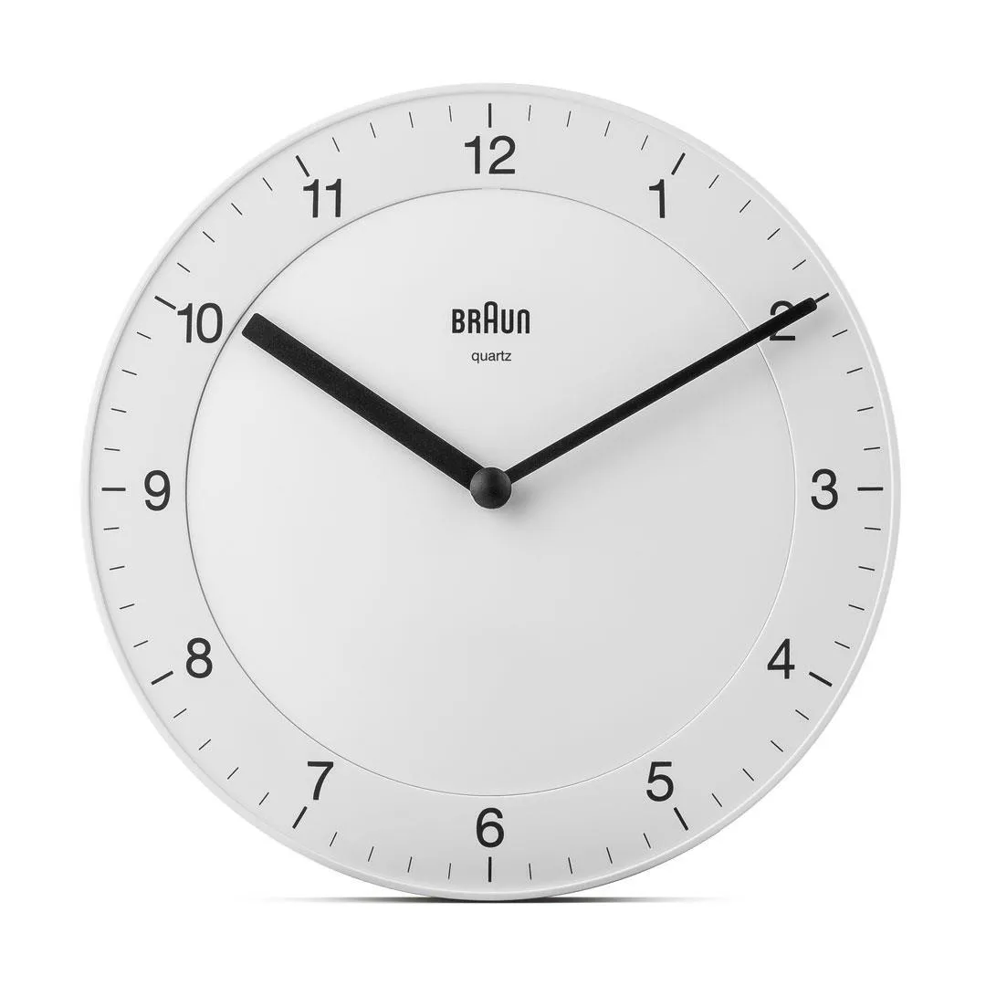 Braun BC 06 W Rund analog v&auml;ggklocka - Vit