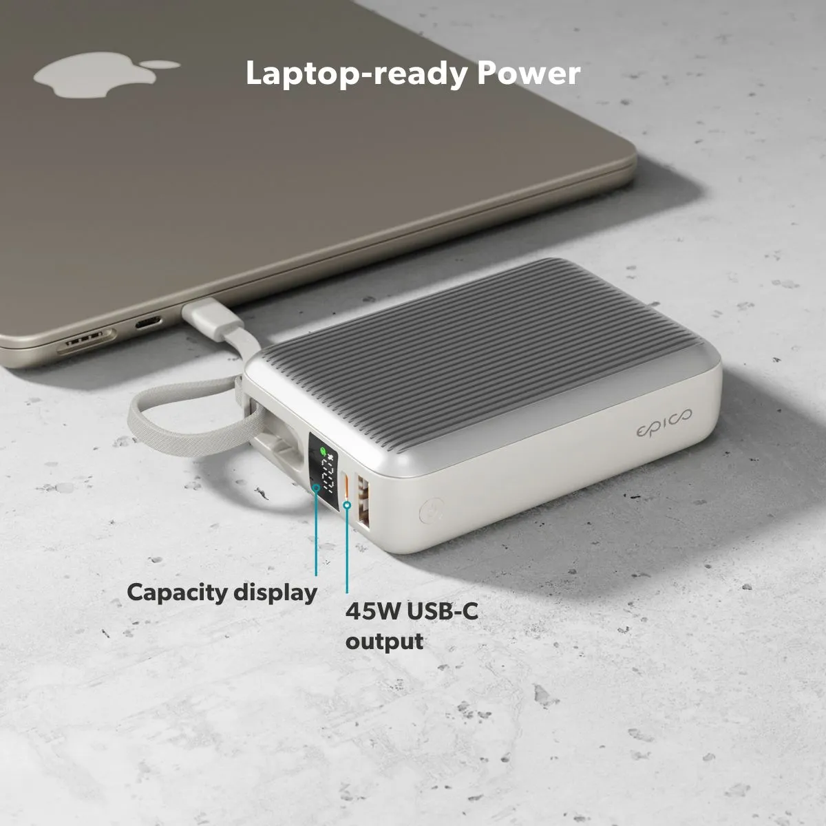 Epico UltraPack 45W 20000mAh Power Bank EP25 | Grey | Laptop-ready Power