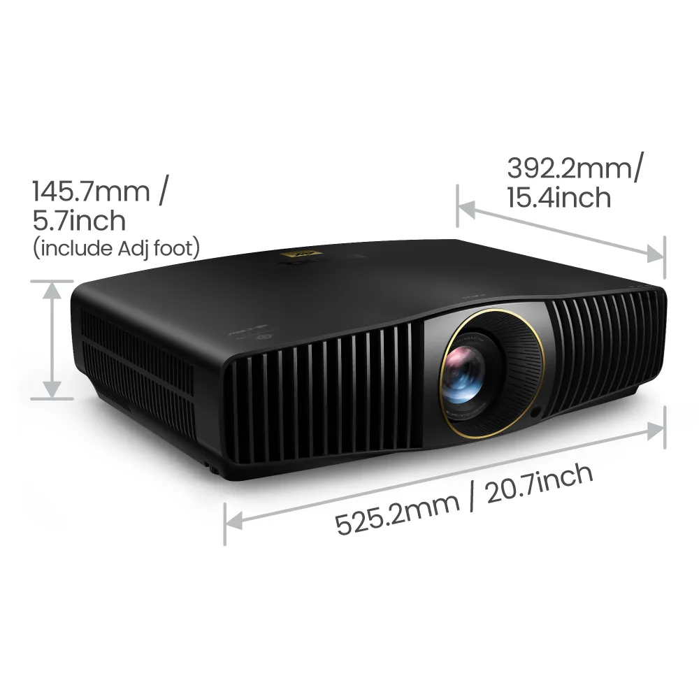 BENQ W5800 2600ANSI Laser Home theater projector 4K UHD 1.52-2.45 30/27dB black