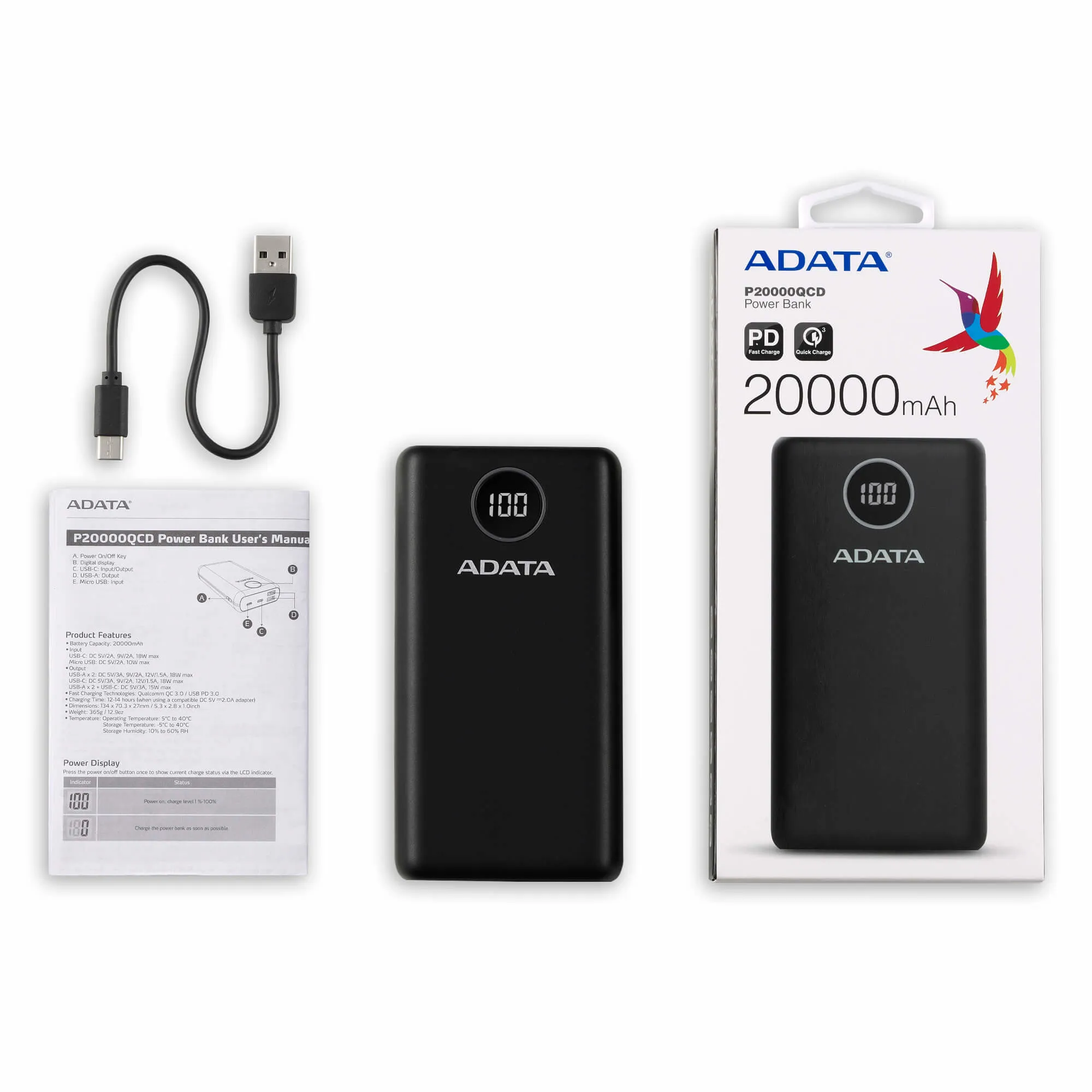 ADATA P20000QCD Powerbank 20000mAh Blue