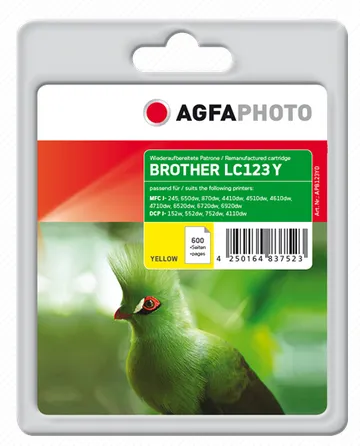 AgfaPhoto LC123Y -mustekasetti, 11 ml, keltainen