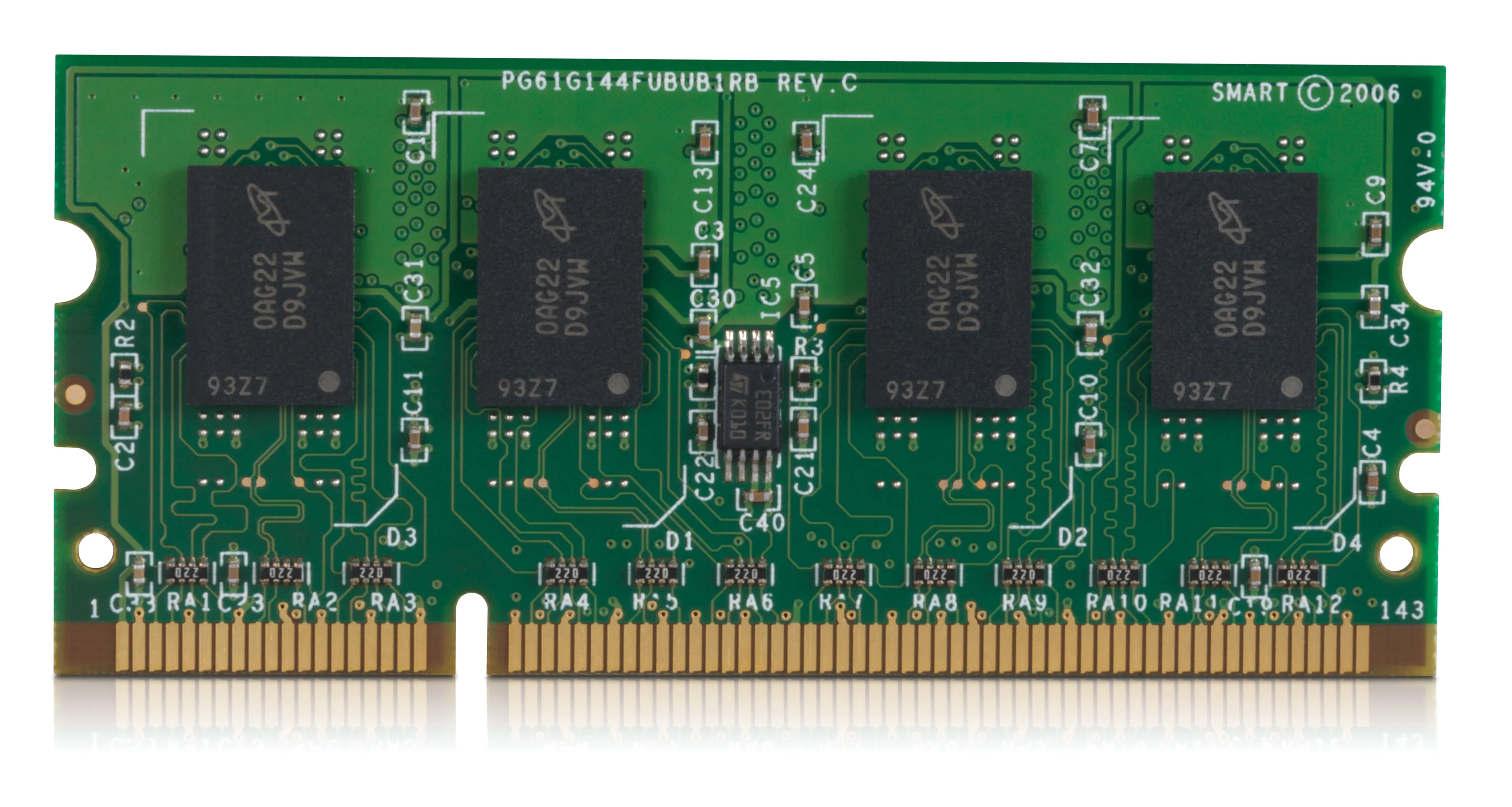 HP - DDR2 - 512 MB - SO-DIMM 144-pin - 400 MHz / PC2-3200 - puskuroimaton - non-ECC malleihin LaserJet P4014, P4015, P4515, LaserJet Enterprise 600 M601, 600 M6