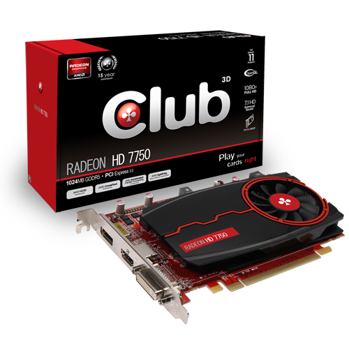 CLUB3D Radeon HD7750 CGAX-7752 1024MB GDDR5 128Bit PCI-E3.0 1xDL-DVI / 1xHDMI / 1xDP
