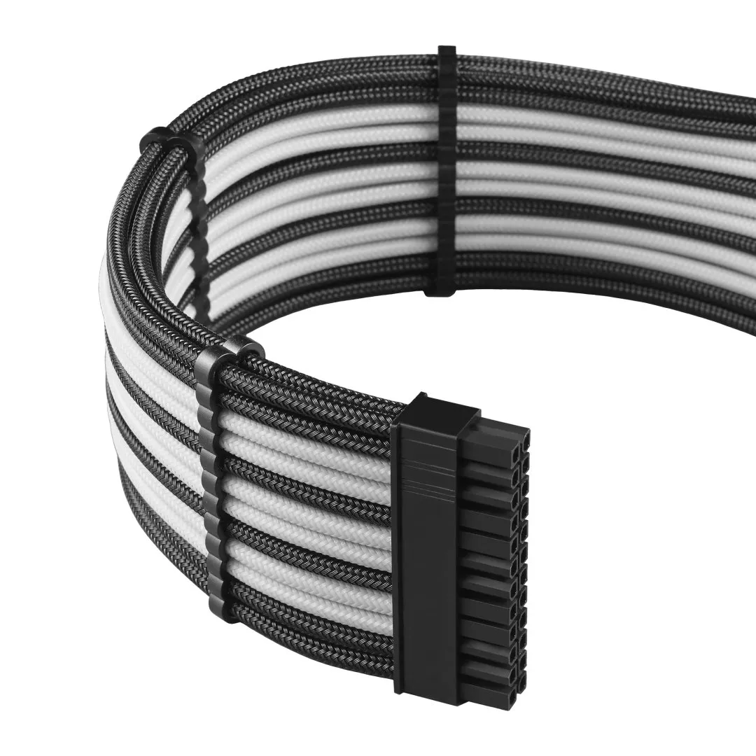 CableMod PRO ModMesh RT-Series -kaapelisarja, musta/valkoinen