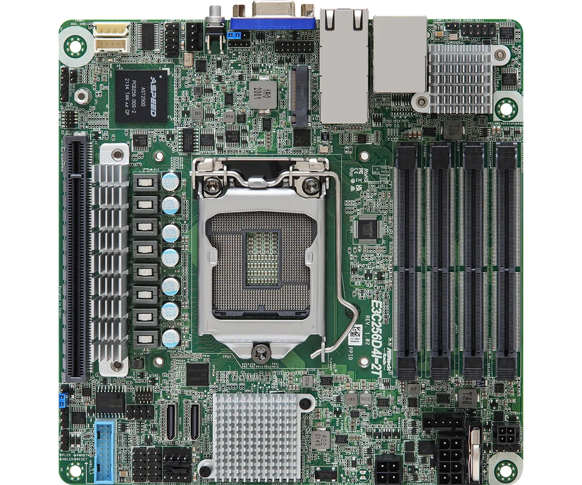 ASRock Rack E3C256D4I-2T LGA1200 Mini-ITX Motherboard