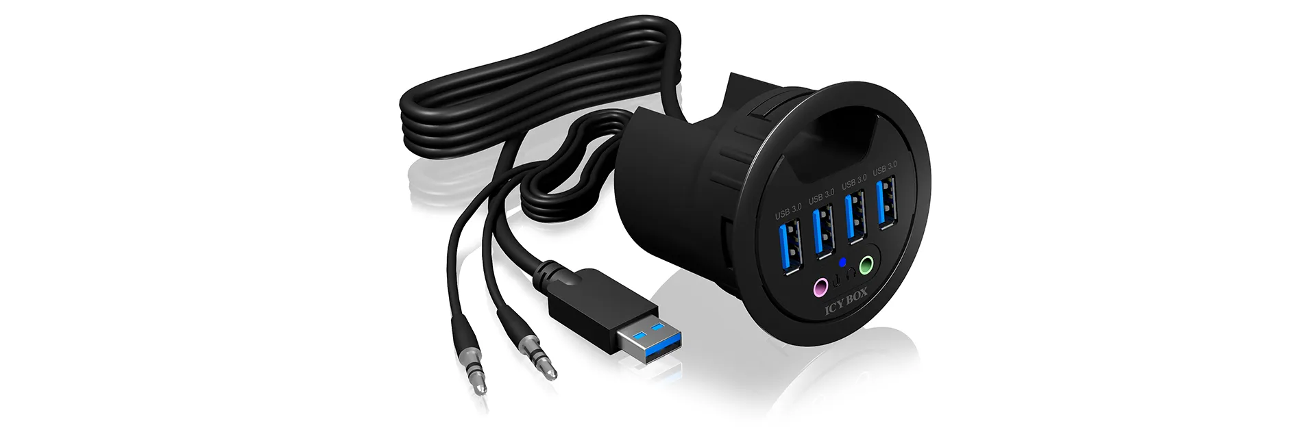 ICY BOX 4 Port USB 3.0 In-Desk Hub