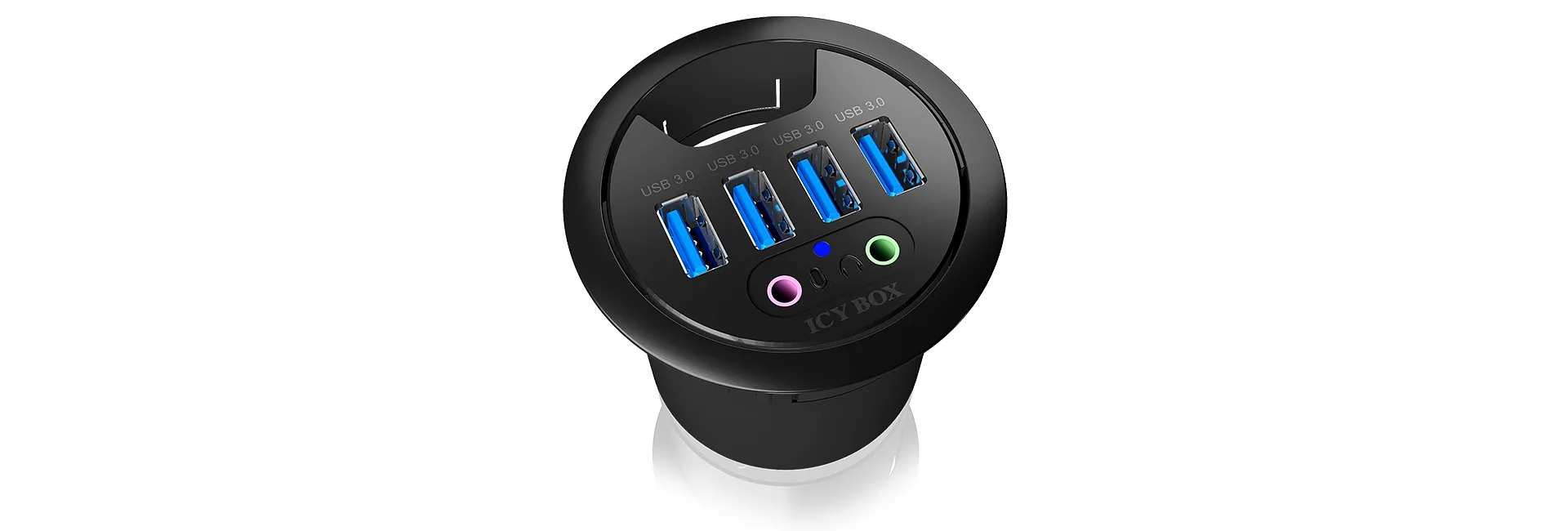 ICY BOX 4 Port USB 3.0 In-Desk Hub