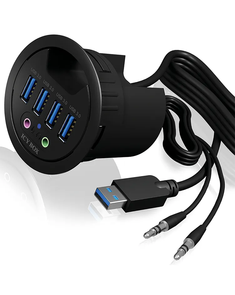 ICY BOX 4 Port USB 3.0 In-Desk Hub