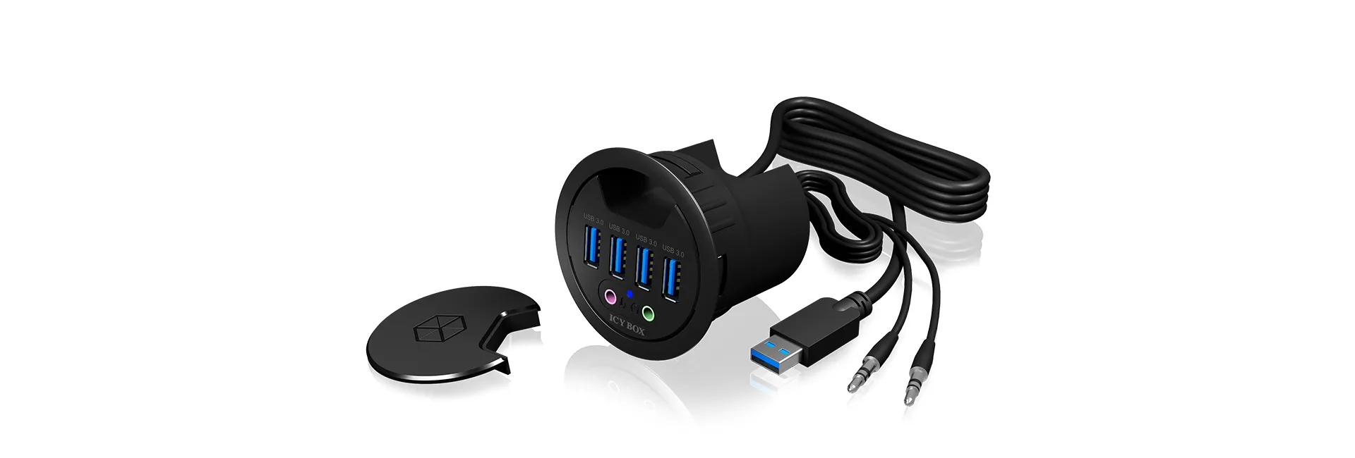 ICY BOX 4 Port USB 3.0 In-Desk Hub