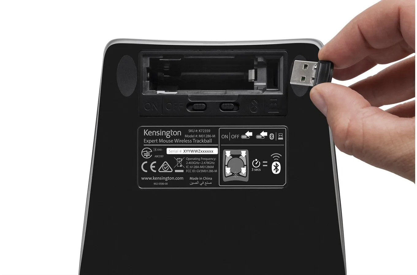 Kensington Expert Mouse Wireless Trackball - Pallohiiri - langaton - musta
