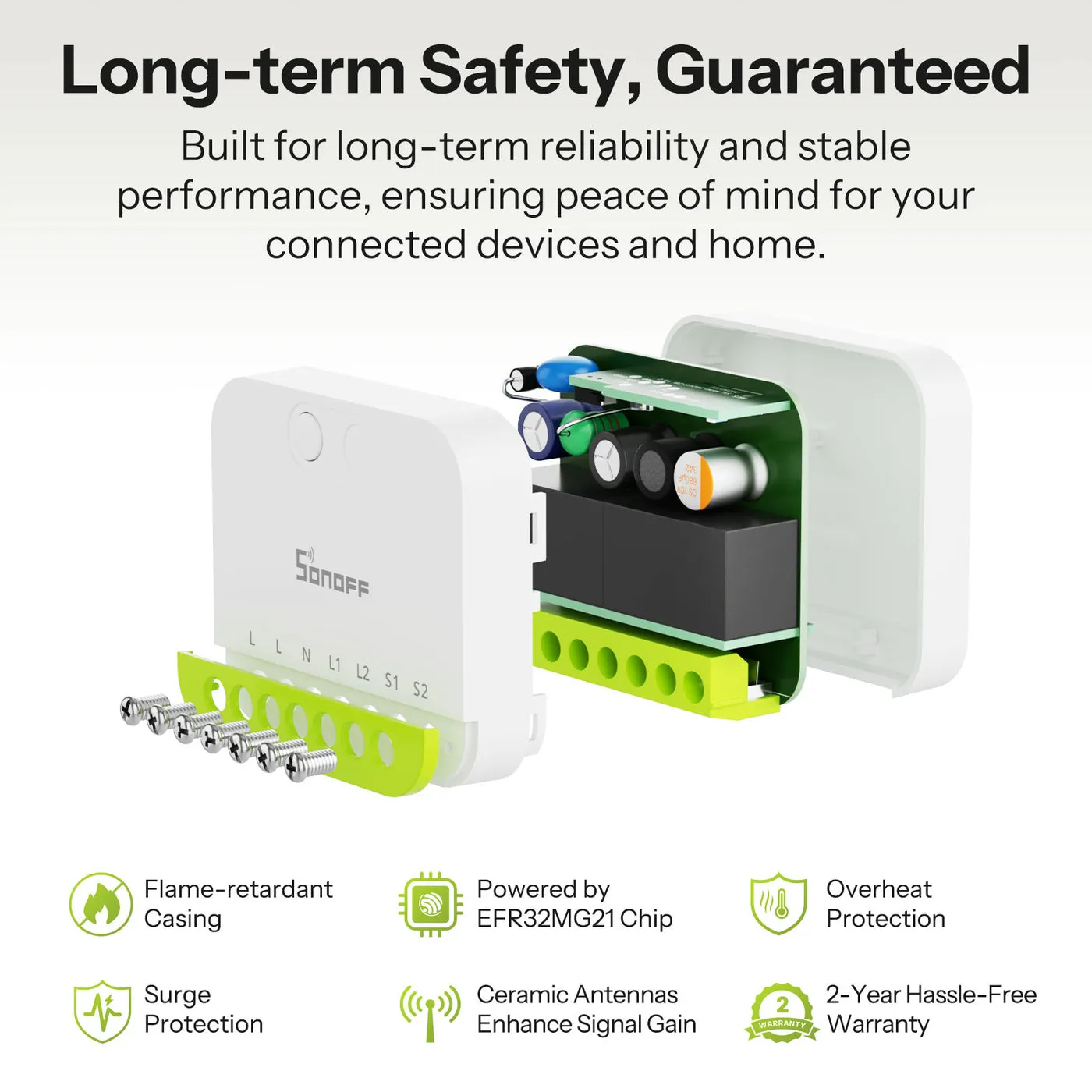 SONOFF MINI DUO MINI-ZB2GS - 2-channel smart switch, White