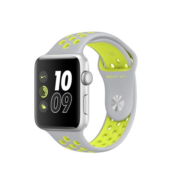 Apple Watch Nike+, 42mm Silver Aluminium Case with Flat Silver/Volt Nike Sport Band