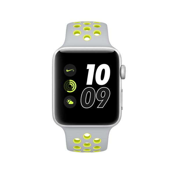 Apple Watch Nike+, 42mm Silver Aluminium Case with Flat Silver/Volt Nike Sport Band
