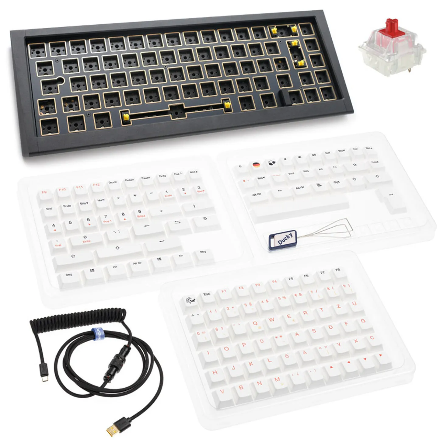 Ducky Outlaw65 Barebone -n&auml;pp&auml;imist&ouml;n runko, musta
