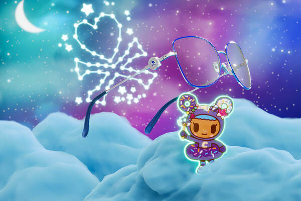 GUNNAR OPTIKS tokidoki Digital Princess datorglas&ouml;gon - Periwinkle, b&auml;rnstensf&auml;rgade linser, rostfritt st&aring;l