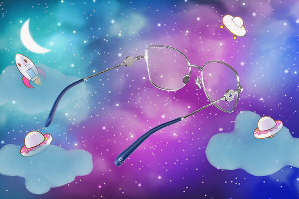 GUNNAR OPTIKS tokidoki Digital Princess datorglas&ouml;gon - Periwinkle, b&auml;rnstensf&auml;rgade linser, rostfritt st&aring;l