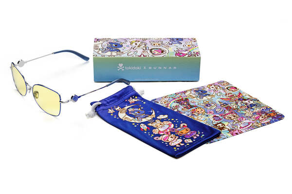 GUNNAR OPTIKS tokidoki Digital Princess datorglas&ouml;gon - Periwinkle, b&auml;rnstensf&auml;rgade linser, rostfritt st&aring;l