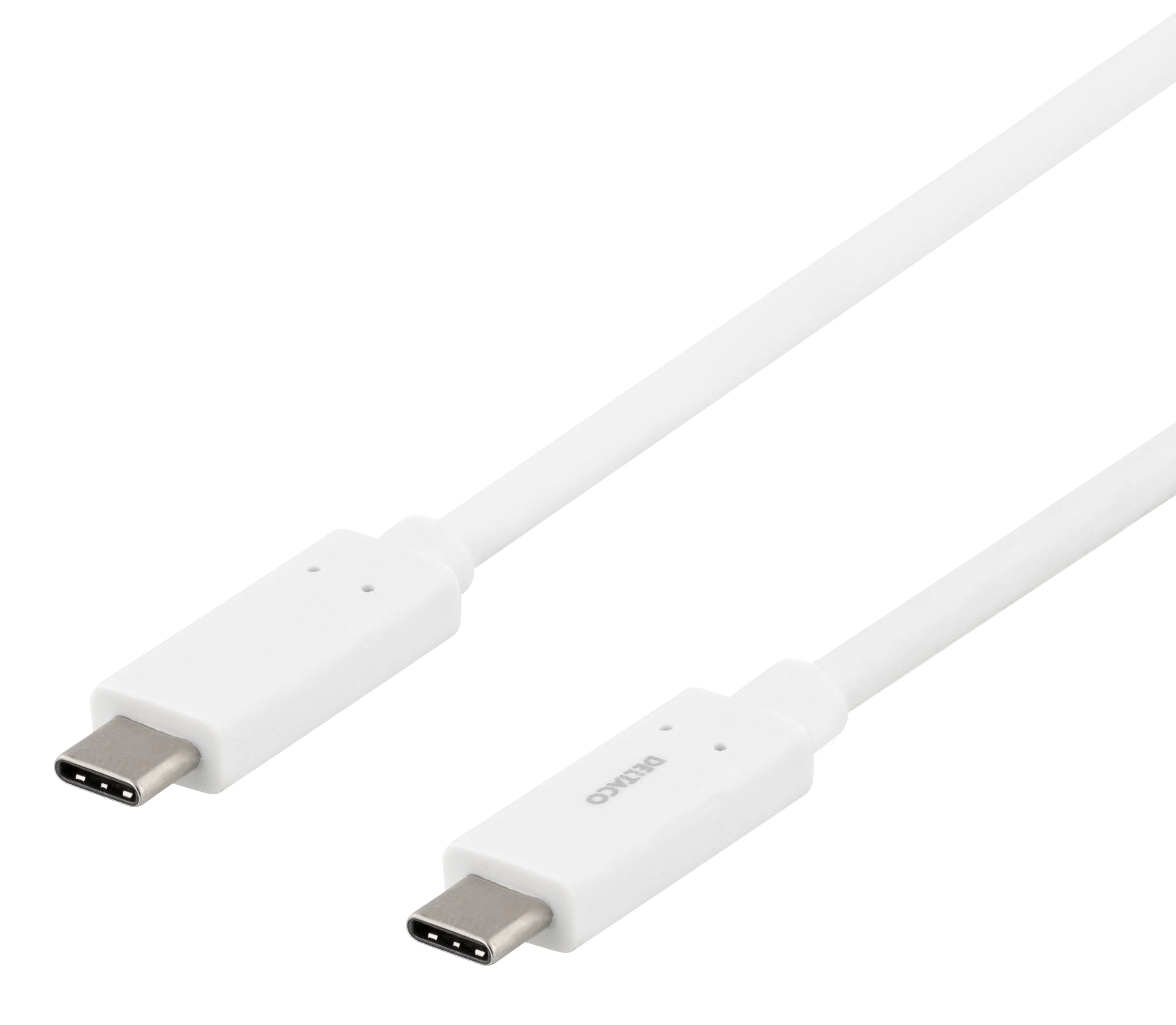 Deltaco USBC-1126M USB-C cable, 60W, 0.5 m, White