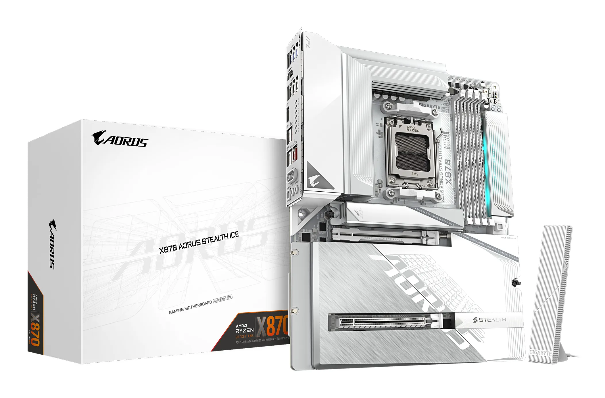 Gigabyte X870 AORUS STEALTH ICE DDR5, Wi-Fi 7 ATX -emolevy