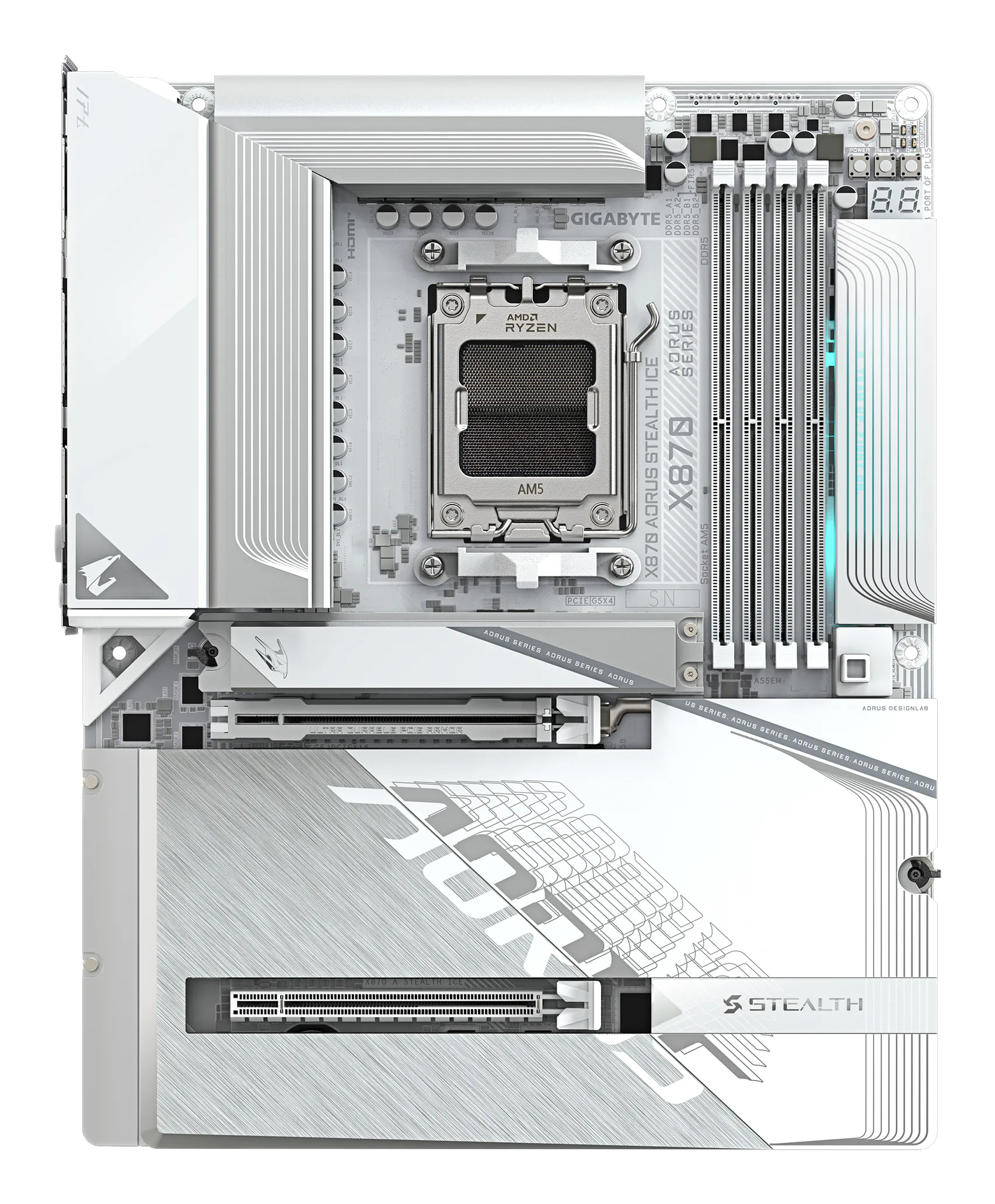 Gigabyte X870 AORUS STEALTH ICE DDR5, Wi-Fi 7 ATX -emolevy