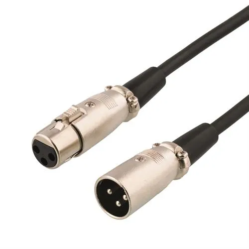 DELTACO XLR-äänikaapeli, 3-pin ur - 3-pin na, 10m, musta