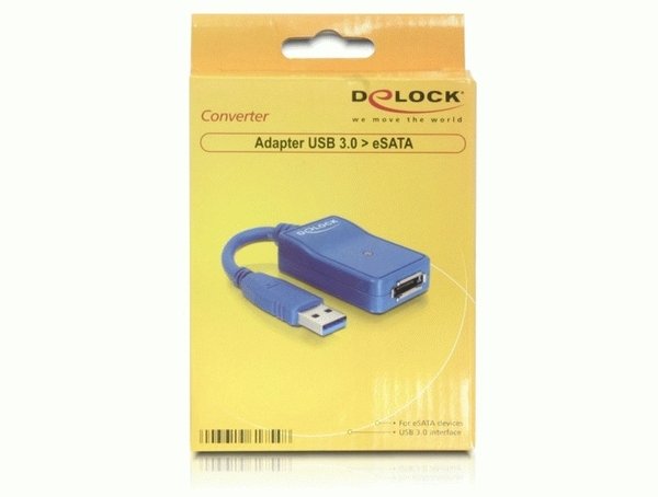DeLOCK USB 3.0 till eSATA adapter, bl&aring;