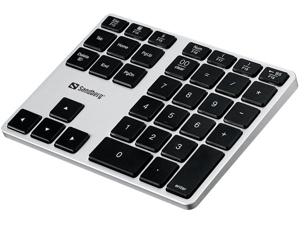 Sandberg Bluetooth Numeric Keypad Alu, White/Black