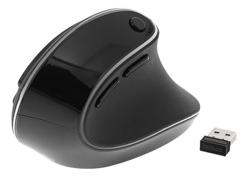 Deltaco Office Vertical Ergonomic - wireless vertical mouse, black