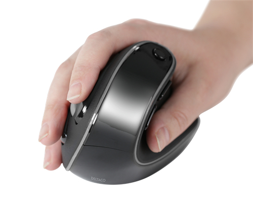 Deltaco Office Vertical Ergonomic - wireless vertical mouse, black