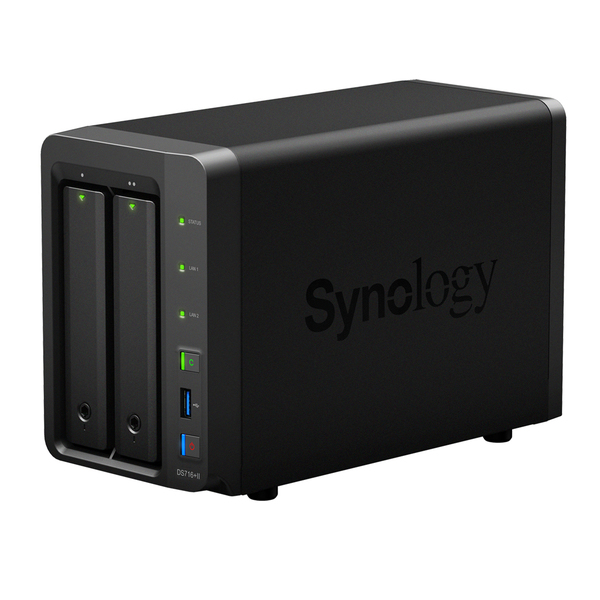 Synology DiskStation DS716+II,  NAS f&ouml;r 2x3,5&quot;, 1,6GHz, 2GB RAM, svart