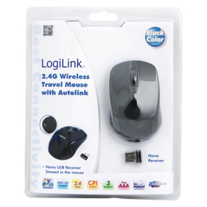 Logilink Optical -langaton hiiri, Musta