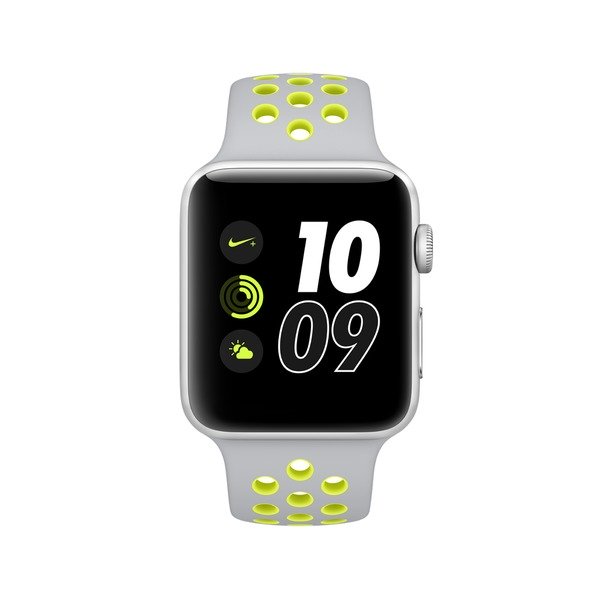 Apple Watch Nike+, 42mm Silver Aluminium Case with Flat Silver/Volt Nike Sport Band