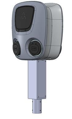 Charge Amps Aura Dual Pole Mount 380 x 133 x 137 mm, 3 kg