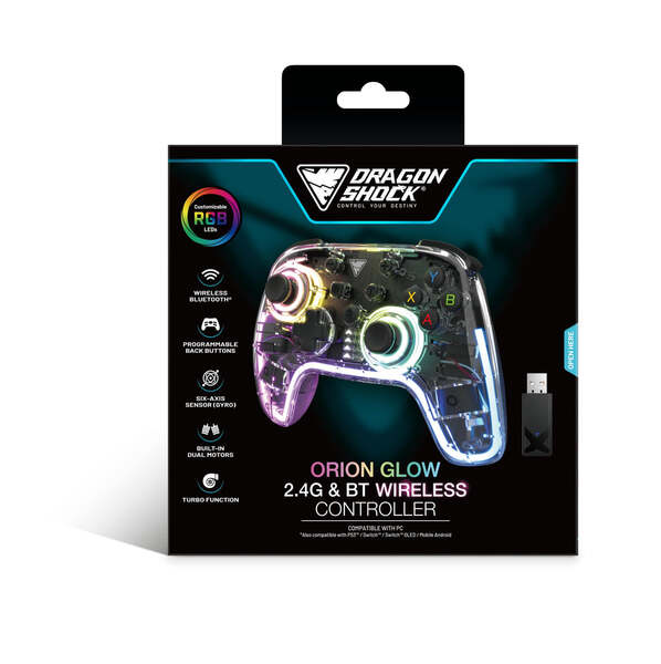 DRAGONSHOCK Controller Orion Glow RGB PC Transparent