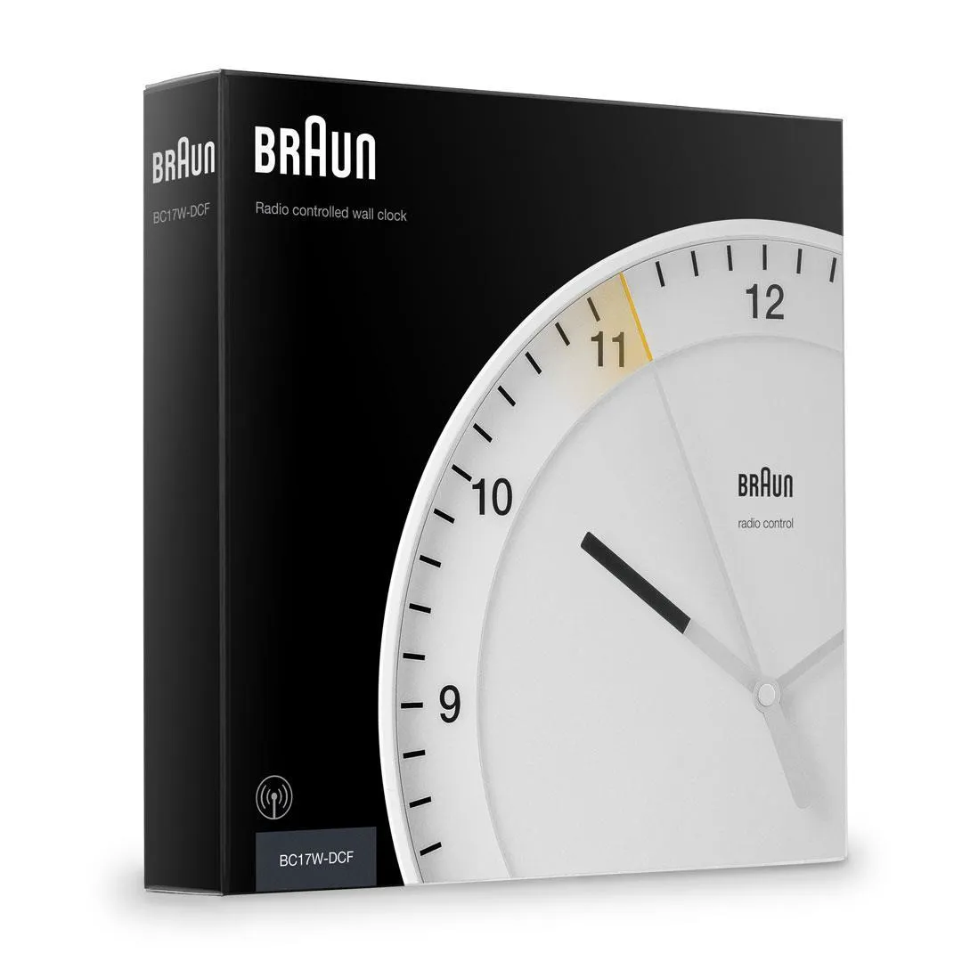 Braun 67095 BC 17 W-DCF Radiokontrollerad analog v&auml;ggklocka, vit