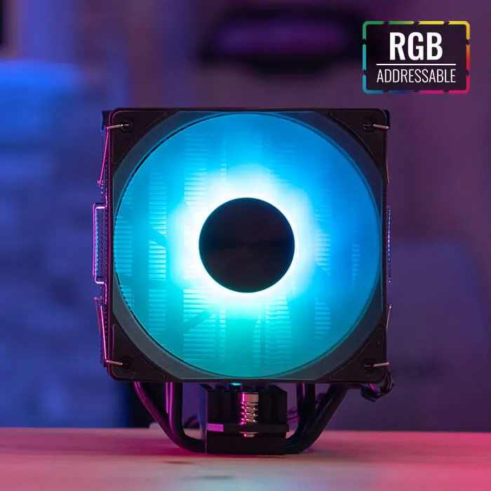 Aerocool Rime 4, 120 mm ARGB -prosessorij&auml;&auml;hdytin, musta